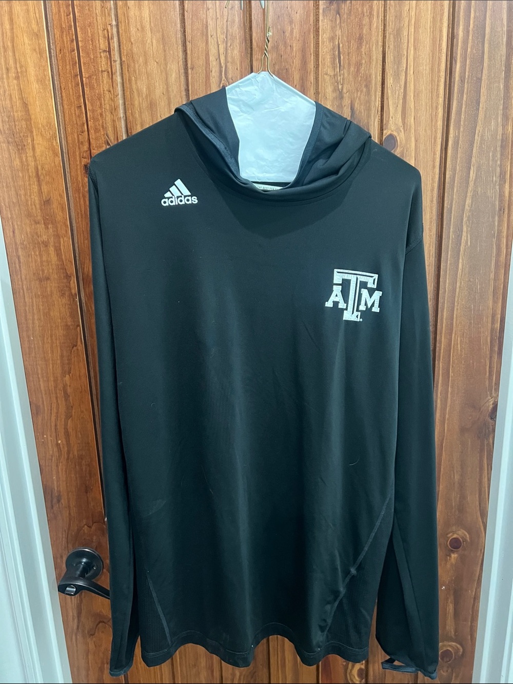 adidas Men’s Black Crewneck Pullover with Texas A&M Logo